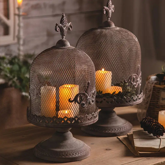 Vintage-Style Metal Candle Holder